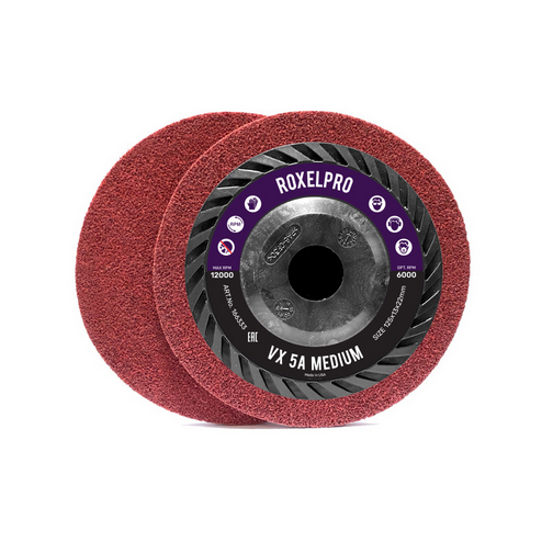Нетканый пресcованный круг ROXPRO VX 125x13x22 мм, Trimmable, 5A, Medium RoxelPro